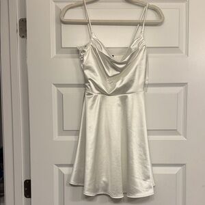 Windsor White Satin Mini Dress
